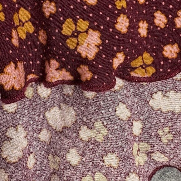 Skirt‎ Size 10 Burgundy Floral Knee Length - Picture 4 of 6